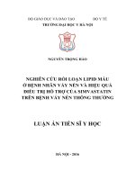 LATS-Nghiên cứu rối loạn lipid máu ở bệnh nhân vảy nến và hiệu quả điều trị hỗ trợ của simvastatin trên bệnh vảy nến thông thường (FULL TEXT)