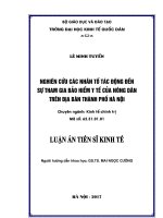 Nghiên cứu các nhân tố tác động đến sự tham gia bảo hiểm y tế của nông dân trên địa bàn Thành phố Hà Nội