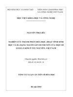 Nghiên cứu thành phần hóa học, hoạt tính sinh học và đa dạng nguồn gen di truyền của một số loài lá kim ở Tây Nguyên, Việt Nam (tt)