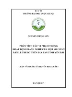 Phân tích các vi phạm trong hoạt động hành nghề của một số cơ sở bán lẻ thuốc trên địa bàn tỉnh yên bái 