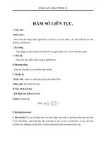 Giáo án Giải tích 11 chương 4 bài 3: Hàm số liên tục