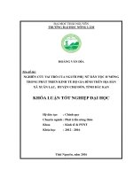 Nghiên cứu vai trò của người phụ nữ dân tộc H’Mông trong phát triển kinh tế hộ gia đình tai xã Xuân Lạc  huyện Chợ Đồn  tỉnh Bắc Kạn. (Khóa luận tốt nghiệp)