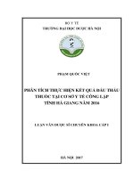Phân tích thực hiện kết quả đấu thầu thuốc tại cơ sở y tế công lập tỉnh hà giang năm 2016 