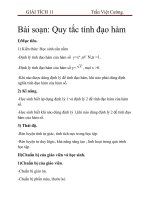 Giáo án Giải tích 11 chương 5 bài 2: Quy tắc tính đạo hàm