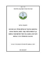 Đánh giá tình hình sử dụng kháng sinh trong điều trị viêm phổi tại khoa nội bệnh viện đa khoa huyện đồng văn tỉnh hà giang 