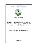 Khảo sát tình hình sử dụng kháng sinh khoa ngoại tổng hợp bệnh viện đa khoa nà trì, tỉnh hà giang 