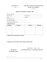 MẪU NHẬN XÉT, ĐÁNH GIÁ THỰC TẬP