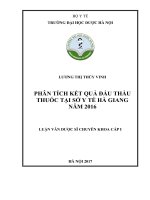 Phân tích kết quả đấu thầu thuốc tại sở y tế hà giang năm 2016 