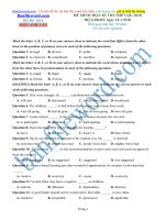 Đề minh họa THPT QG 2018 môn Tiếng Anh ngày 24.1.2018 của Bộ GDĐT