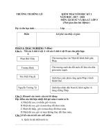 Đề thi cuối học kì 1 môn lịch sử,địa lí