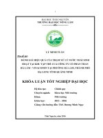 Đánh giá hiệu quả của trạm xử lý nước thải sinh hoạt tại khu tập thể của công ty Cổ phần than Hà Lầm  Vinacomin tại phường Hà Lầm  thành phố Hạ Long  tỉnh Quảng Ninh. (Khóa luận tốt nghiệp)