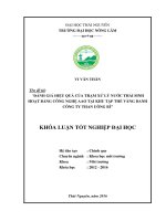 Đánh giá hiệu quả của trạm xử lý nước thải sinh hoạt bằng công nghệ aao tại khu tập thể Vàng Danh công ty than Uông Bí. (Khóa luận tốt nghiệp)