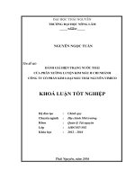 Đánh giá hiện trạng nước thải Phân xưởng Luyện kim màu II  Công ty cổ phần Kim loại màu Thái Nguyên  Vimico. (Khóa luận tốt nghiệp)