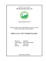 Đánh giá hiện trạng môi trường tại xã Văn Quán  huyện Lập Thạch  tỉnh Vĩnh Phúc. (Khóa luận tốt nghiệp)
