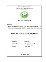 Đánh giá hiện trạng nước sinh hoạt tại phường Mạo Khê  thị xã Đông Triều  tỉnh Quảng Ninh. (Khóa luận tốt nghiệp)