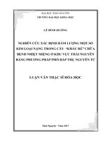 Xác định hàm lượng một số kim loại nặng trong cây “khấu rẻ” bằng phương pháp phổ hấp thụ nguyên tử   