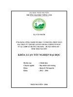 Ứng dụng công nghệ tin học và phương pháp toàn đạc điện tử thành lập bản đồ địa chính tờ số 07 tỷ lệ 1 2000 tại xã Huống Thượng  huyện Đồng Hỷ  tỉnh Thái Nguyên. (Khóa luận tốt nghiệp)
