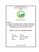Ứng dụng công nghệ tin học và phương pháp toàn đạc điện tử thực hiện công tác chỉnh lý bản đồ địa chính tờ số 32 tỷ lệ 1:500 phường Quang Trung thành phố Thái Nguyên tỉnh Thái Nguyên. (Khóa luận tốt nghiệp)