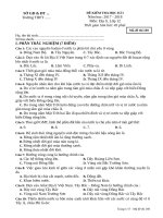 Đề kiểm tra Địa lý 12 HK I có đấp án