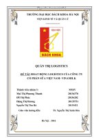 Hoạt động logistics của công ty cổ phần sữa việt nam vinamilk