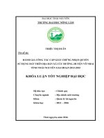 Đánh giá công tác cấp giấy chứng nhận quyền sử dụng đất trên địa bàn xã Cúc Đường  huyện Võ Nhai  tỉnh Thái Nguyên giai đoạn 2013  2015. (Khóa luận tốt nghiệp)