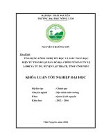 Ứng dụng công nghệ tin học và máy toàn đạc điện tử thành lập bản đồ địa chính tờ số 35 tỷ lệ 1:1000 xã Tử Du  huyện Lập Thạch  tỉnh Vĩnh Phúc. (Khóa luận tốt nghiệp)