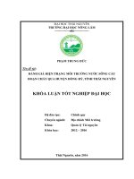 Đánh giá hiện trạng môi trường nước sông Cầu đoạn chảy qua huyện Đồng Hỷ  tỉnh Thái Nguyên. (Khóa luận tốt nghiệp)