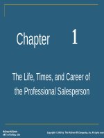 Marketing chapter 1a  life, times,  career of professional salesperon 