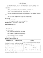 Giáo án Đại số 10 chương 3 bài 2: Phương trình quy về phương trình bậc nhất, bậc hai