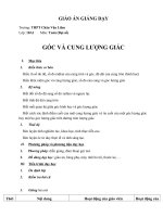 Giáo án Đại số 10 chương 6 bài 1: Cung và góc lượng giác