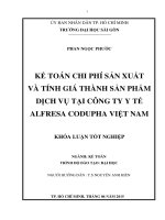 LUẬN VĂN TỐT NGHIỆP KẾ TOÁN CHI PHÍ SẢN XUẤT VÀ TÍNH GIÁ THÀNH SẢN PHẨM DỊCH VỤ
