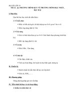 Giáo án Đại số 10 chương 3 bài 2: Phương trình quy về phương trình bậc nhất, bậc hai