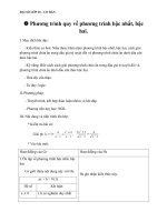 Giáo án Đại số 10 chương 3 bài 2: Phương trình quy về phương trình bậc nhất, bậc hai