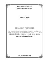 KHAI THÁC KÊNH HÌNH KHI dạy bài 12 “vƣợt QUA TÌNH THẾ HIỂM NGHÈO”   SÁCH GIÁO KHOA LỊCH sử và địa lý lớp 5 