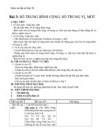 Giáo án Đại số 10 chương 5 bài 3: Số trung bình cộng. Số trung vị. Mốt