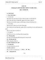 Giáo án Đại số 10 chương 2 bài 1: Hàm số