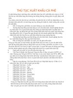 THỦ tục XUẤT KHẨU cà PHÊ