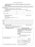 Giáo án Đại số 10 chương 3 bài 2: Phương trình quy về phương trình bậc nhất, bậc hai