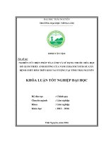 Nghiên cứu biện pháp tỉa cành và sử dụng thuốc hóa học để giảm thiểu ảnh hưởng của nấm Ceratocystis sp. gây bệnh chết héo trên Keo tai tượng tại tỉnh Thái nguyên. (Khóa luận tốt nghiệp)