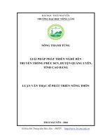 Giải pháp phát triển nghề rèn truyền thống Phúc Sen, huyện Quảng Uyên, tỉnh Cao Bằng (Luận văn thạc sĩ)