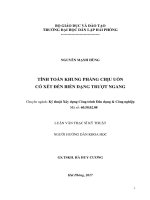 Tính toán khung phẳng chịu uốn có xét đến biến dạng trượt ngang   