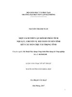 Một cách tiếp cận mới để phân tích nội lực, chuyển vị bài toán tuyến tính kết cấu dàn chịu tải trọng tĩnh   