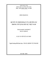 Quyền tự định đoạt của đương sự trong Tố tụng dân sự Việt Nam (Luận án tiến sĩ)