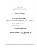 Đầu tư trực tiếp nước ngoài trong chiến lược phát triển bền vững ở Việt Nam (Luận án tiến sĩ)
