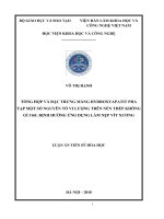 Tổng hợp và đặc trưng màng hydroxyapatit pha tạp một số nguyên tố vi lượng trên nền thép không rỉ 316L định hướng ứng dụng làm nẹp vít xương
