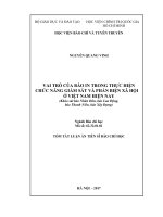 TÓM TẮT LUẬN ÁN TIẾN SĨ BÁO CHÍ HỌC: VAI TRÒ CỦA BÁO IN TRONG THỰC HIỆN CHỨC NĂNG GIÁM SÁT VÀ PHẢN BIỆN XÃ HỘI Ở VIỆT NAM HIỆN NAY 