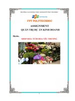 ASSIGNMENT   QUẢN TRỊ DỰ ÁN KINH DOANH