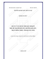 Quản lý xây dựng theo quy hoạch khu đô thị mới kim sơn, phường kim sơn, thị xã đông triều, tỉnh quảng ninh (tt) 