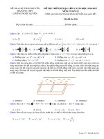Đề thi thử THPT Quốc gia năm 2017 môn Toán lần 2  Trường THPT Lương Ngọc Quyến  Mã đề 018