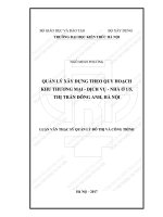 Quản lý xây dựng theo quy hoạch khu thương mại   dịch vụ   nhà ở 1 5 thị trấn đông anh, hà nội (tt) 